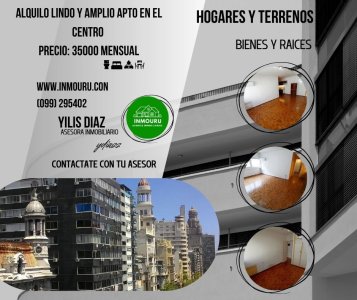 Alquilo Amplio y Luminoso Apto ubicado en el Centro