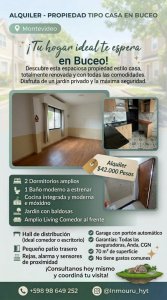 Se Alquila Casa PH en Buceo