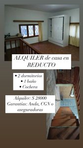 ALQUILER de casa de 2 dormitorios en REDUCTO