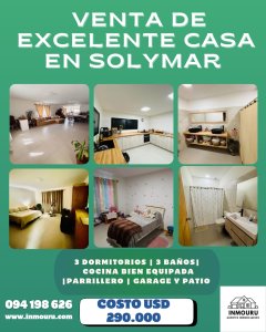 Venta de casa en Solymar