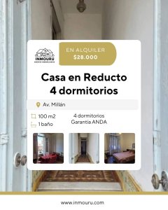 Se alquila casa de 4 dormitorios, Reducto