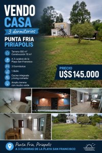 Se Vende Casa de 3 Dormitorios en Piriápolis próxima a Playa San Francisco