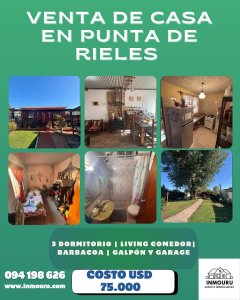 Venta de hermosa casa en Punta de Rieles 