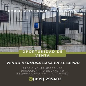 Vendo Hermosa y Amplia  Casa en el Cerro