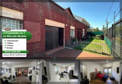 Venta 3 Propiedades en Mercado Modelo 4-5Dorm 4Baños