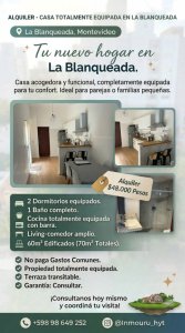 Casa En La Blanqueada Totalmente Equipada