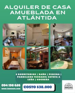 Alquiler de casa amueblada en Atlántida