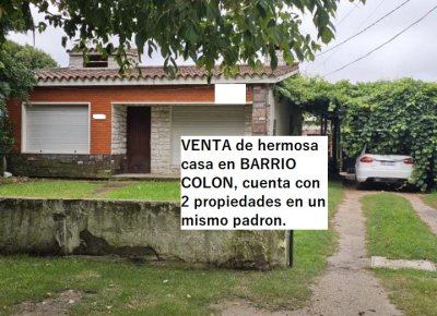 VENTA de HERMOSA casa en BARRIO COLON con excelente ubicacion 