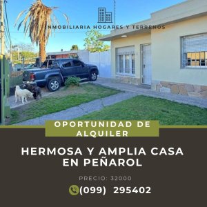 Alquilo Amplia y Luminosa Casa en Peñarol