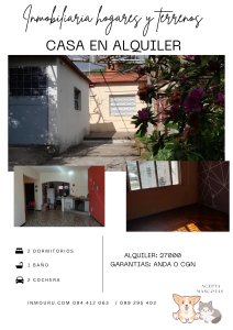 ALQUILER de casa de 2 dormitorios en PIEDRAS BLANCAS