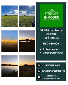Se vende chacra de 21 hectáreas en zona José Ignacio, Maldonado