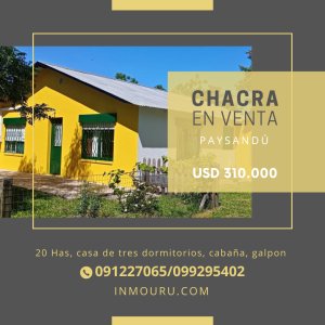 Venta de chacra con casa en Paysandú