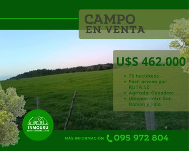 Venta de Campo por RUTA 12