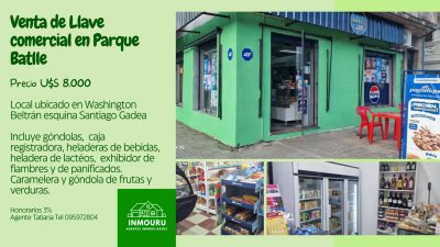 Venta de llave comercial en Parque Batlle