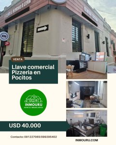 Venta de llave comercial de pizzeria en Pocitos
