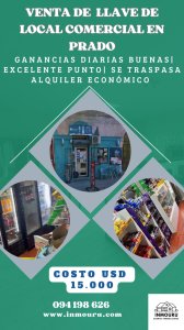 Venta de llave de local comercial en Prado