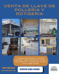 Venta de llave de polleria y roticería 