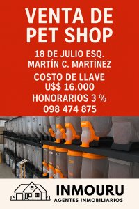 Venta de llave de Pet Shop en Tres Cruces 