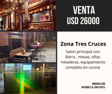 Venta de llave comercial en Tres Cruces 