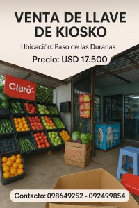 Se vende llave de kiosko, Paso de las Duranas