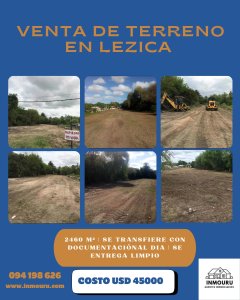 Venta de terreno en Lezica 