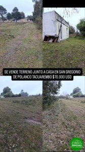 Se vende terreno en San Gregorio De Polanco