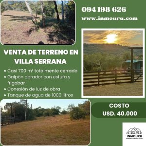 Venta de terreno en Villa Serrana 