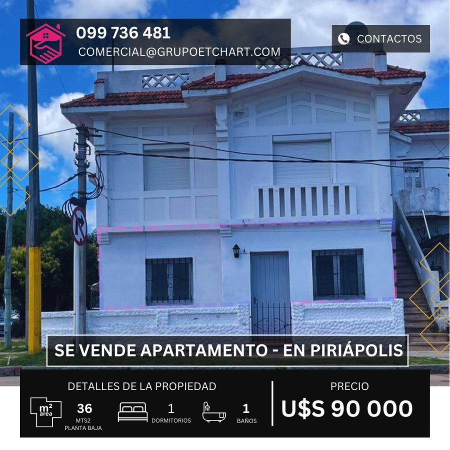 Apartamento en venta Piriápolis 1 dormitorio 1 baño