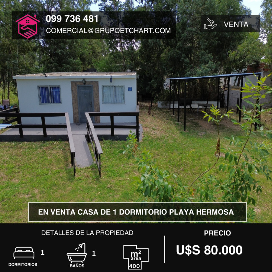 Casa en venta Playa Hermosa Piriápolis 1 dormitorio.