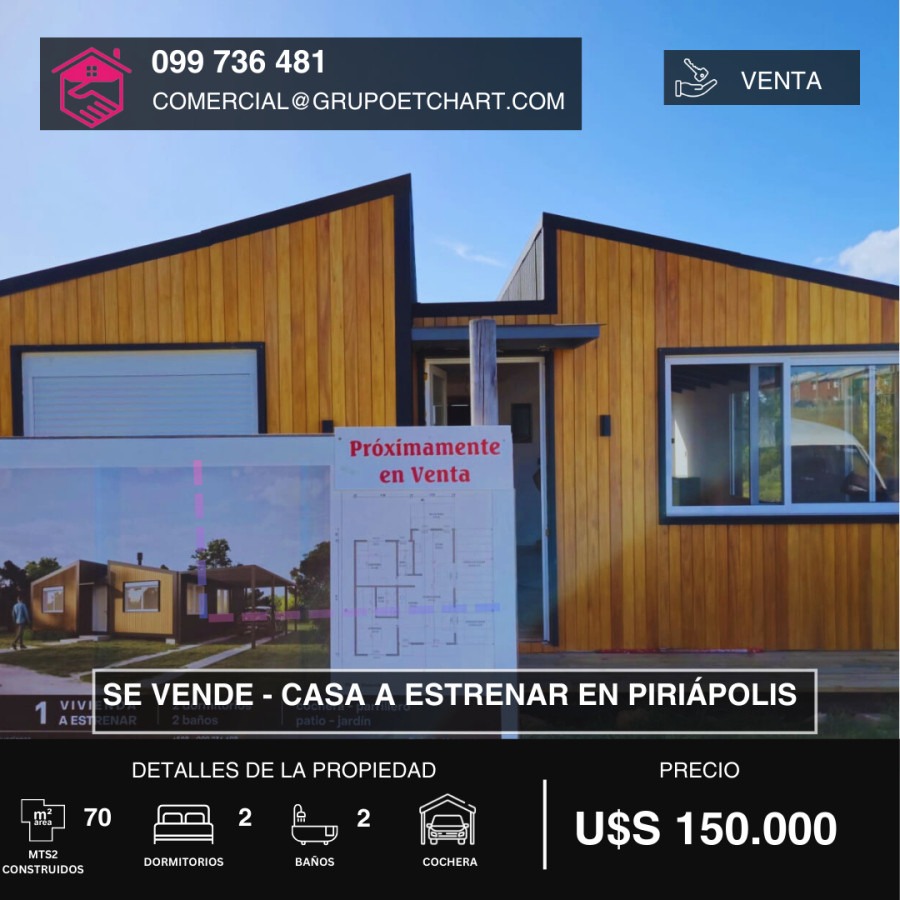 Casa en venta Piriápolis 2 dormitorios 2 baños.