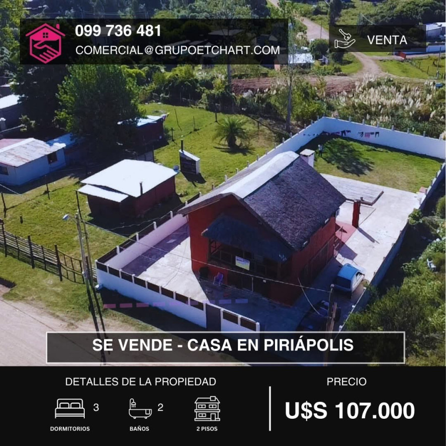 VENTA Casa de dos pisos en Piriápolis
