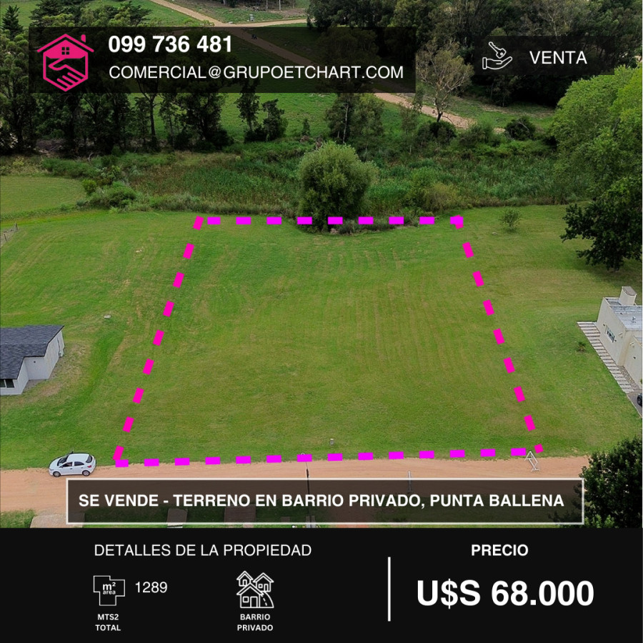 Terreno en venta Punta Ballena Maldonado.