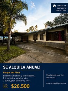 ALQUILER ANUAL PARQUE DEL PLATA!! 
