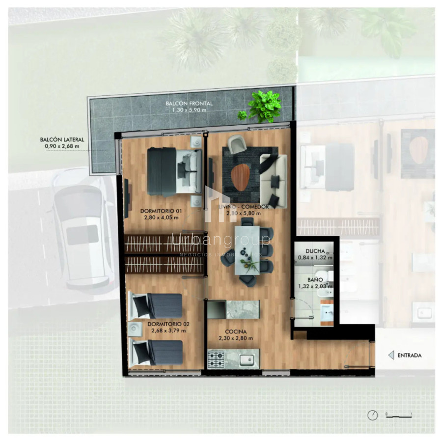 Apartamento en Venta 2 Dormitorios See Bosque Av. Roosvellt 2