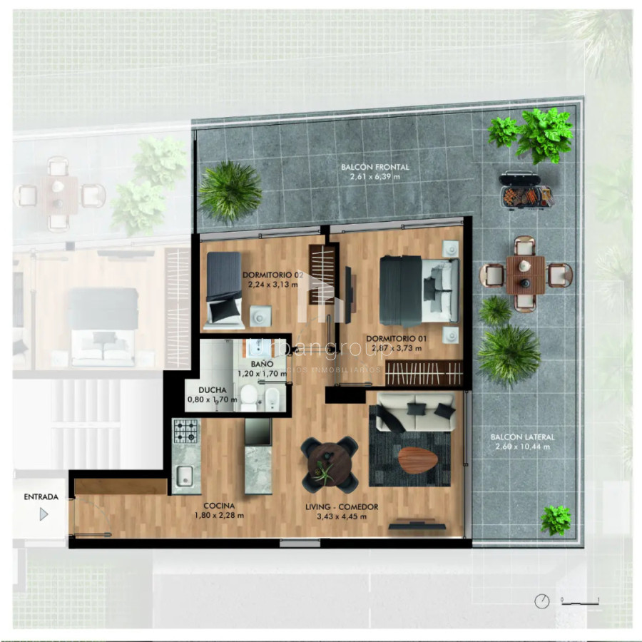 Venta Apartamento Tipo Penthouse 2 Dormitorios See Bosque 2