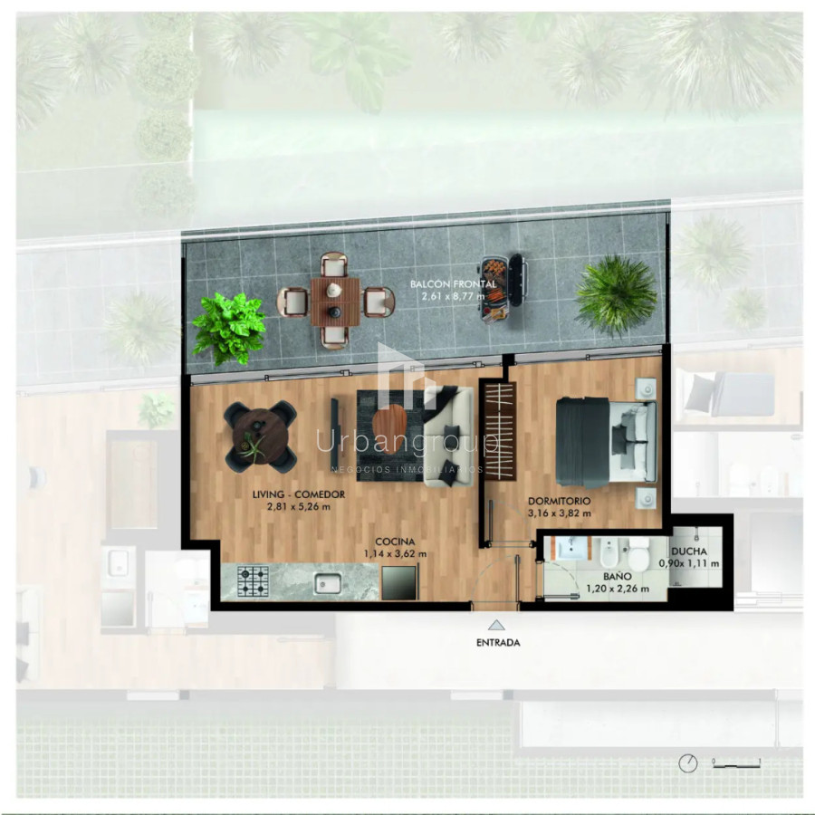 Venta Apartamento 1 Dormitorio Ultimo Piso Con Amplia Terraza Av. Roosvelt 2