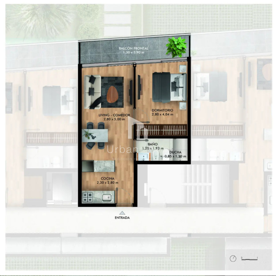 Apartamento en Venta 1 Dormitorio See Bosque Av. Roosvelt 2