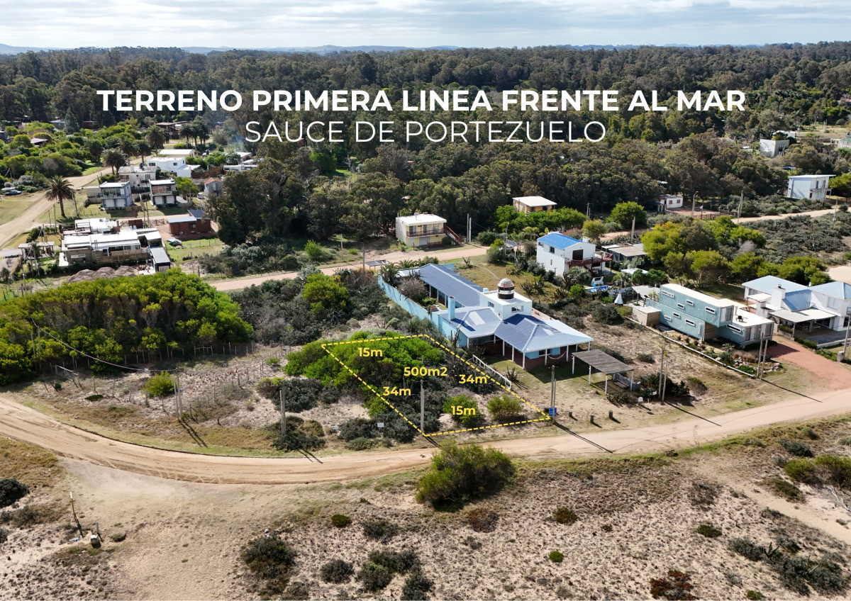Terreno primera linea frente al mar en Sauce de Portezuelo