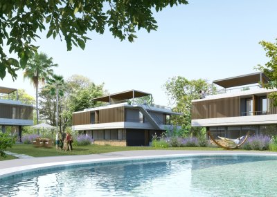 Casas exclusivas en construcción, complejo en pda 27 de playa Mansa 