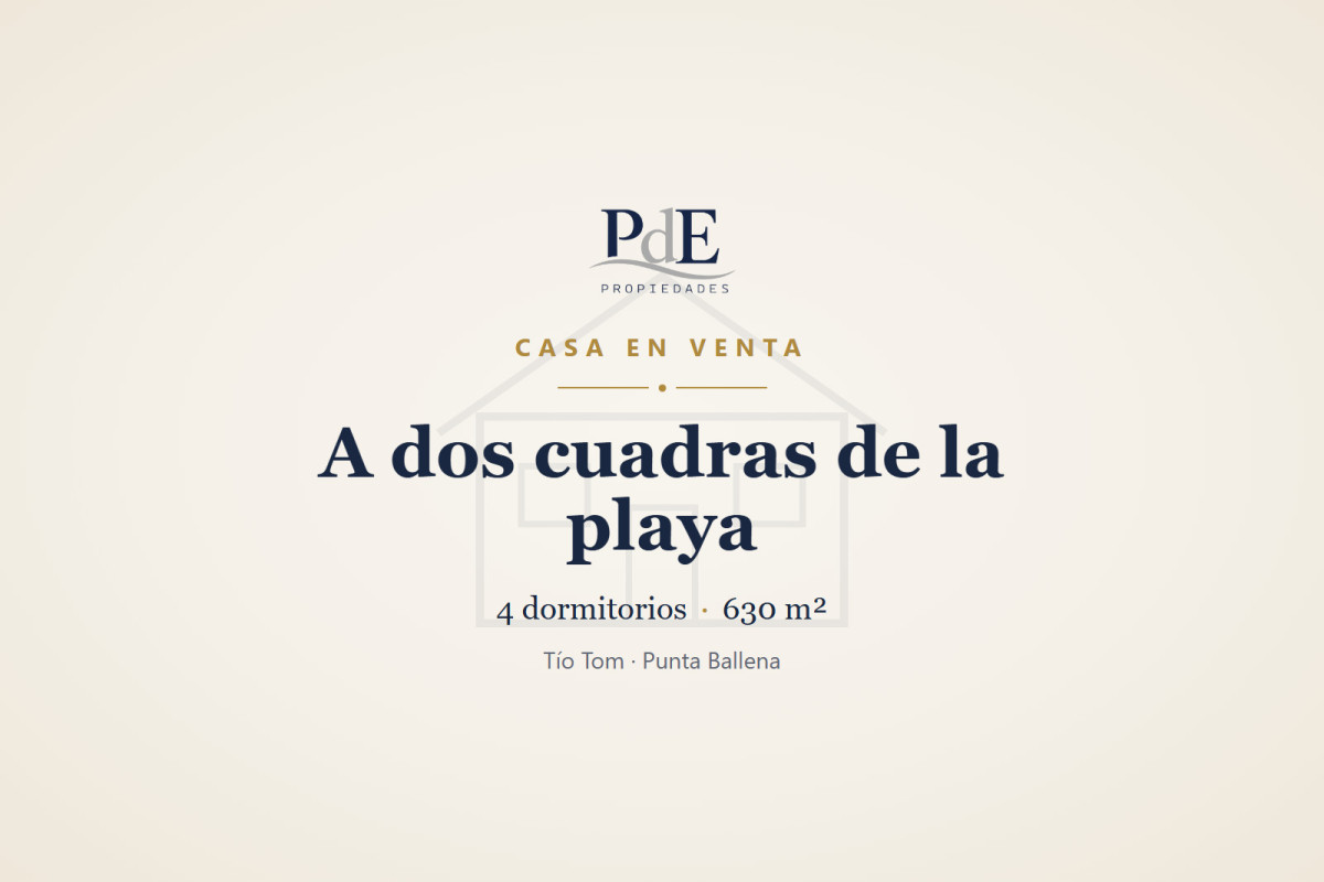 Imagen de Casa en venta | 4 dormitorios en dos plantas, a dos cuadras de la playa. Ubicación: Tío Tom, Punta Ballena