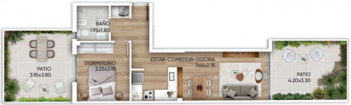 Estrena ya apartamento en Cordon 1 dormitorio 2 patios