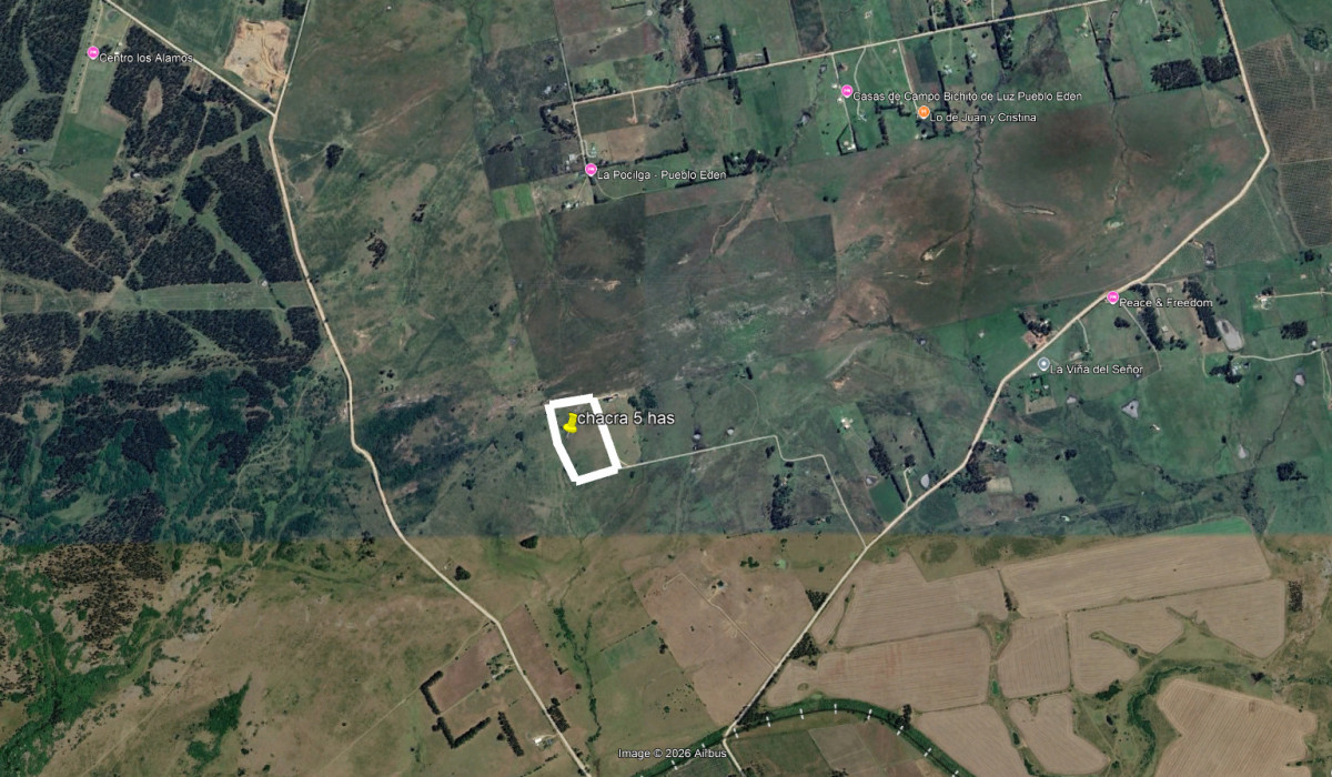 Se vende Chacra de 5 has, en zona rural de San Carlos.