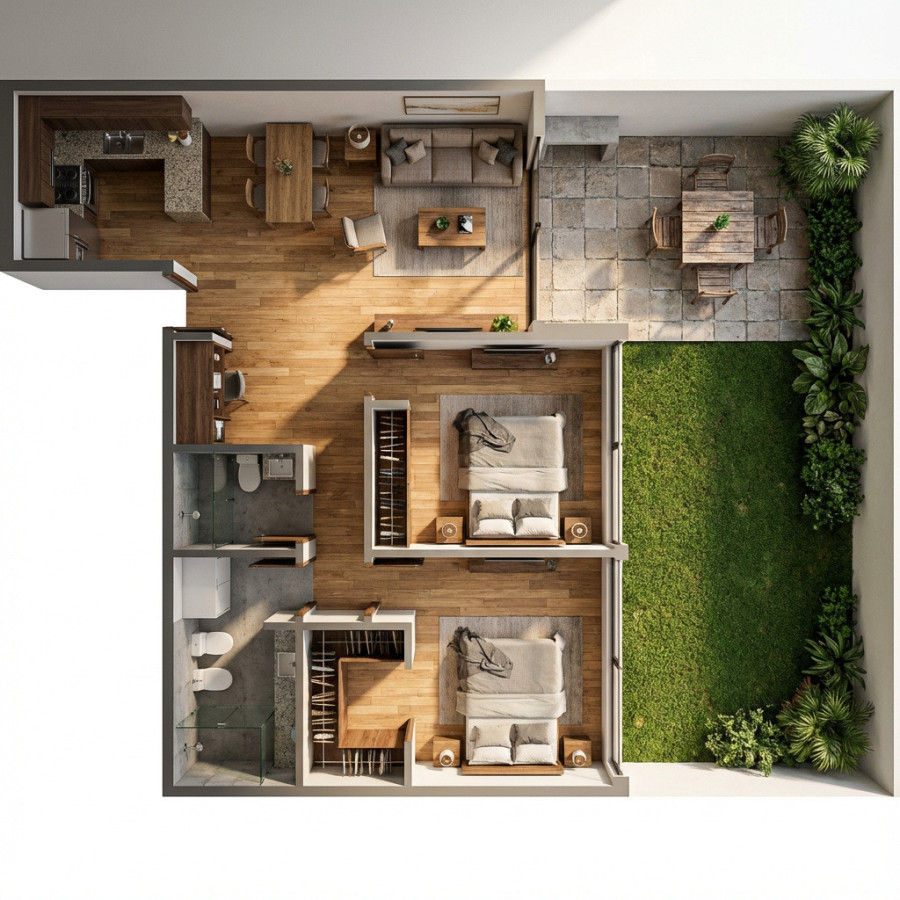 APARTAMENTO EN POCITOS DOS DORMITORIOS 