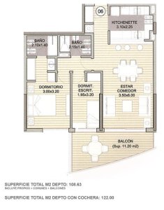 Apartamento en Brava, 2 dormitorios *