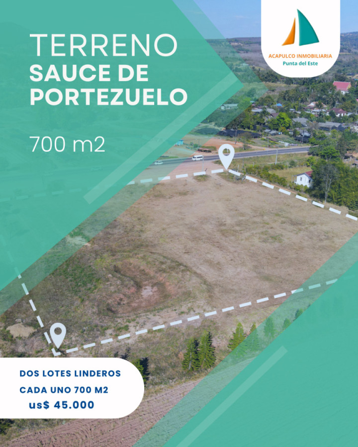 DOS TERRENOS LINDEROS A LA VENTA 700 M2 C/U