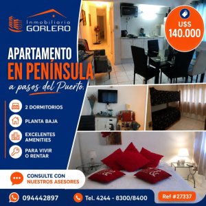 Apartamento en Punta del Este, 2 dormitorios con servicios