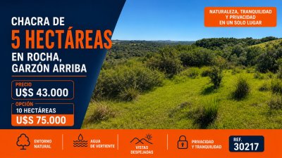 Venta de chacras en Rocha !!! Sierras de Garzón 