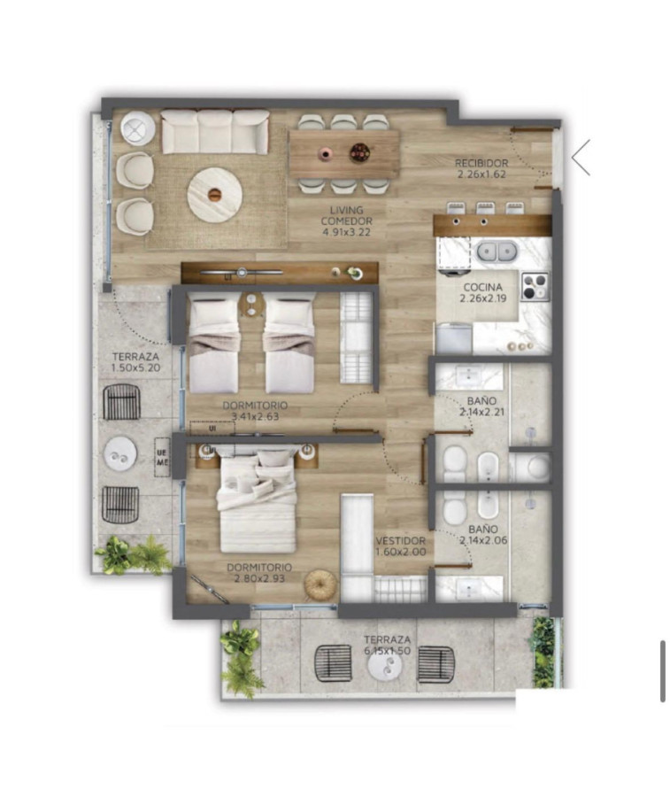 Apartamento de dos dormitorios zona Pocitos proyecto Icon 26