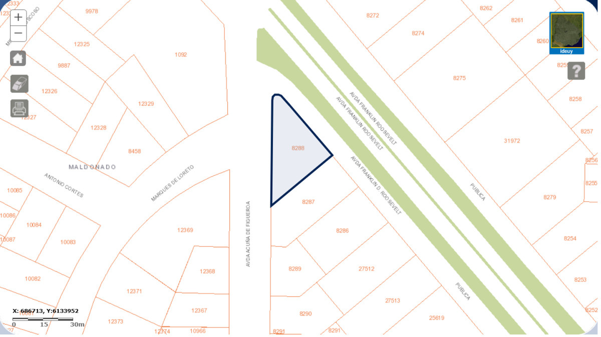 Terreno en venta apto para edificio en Punta del Este