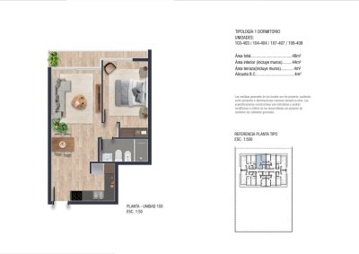 VENTA APARTAMENTO 1 DORMITORIO PROYECTO SUDESTE